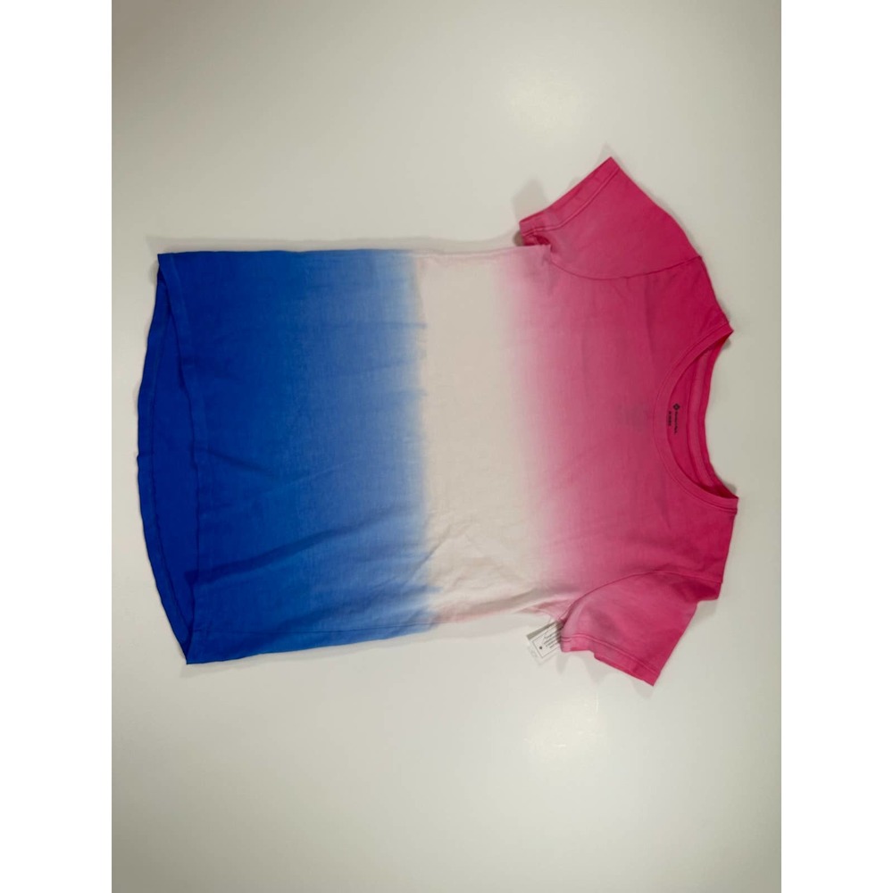 Girls Coral/White/Blue Ombre Style Tee, Size (10/12)